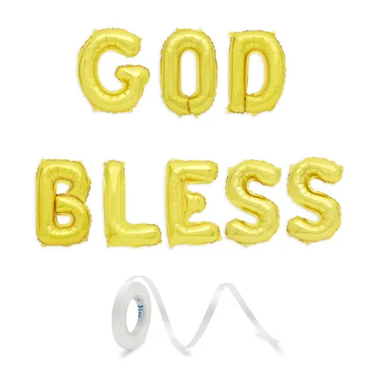God Bless Banner Balloons for Girls Baptism Decorations, First Communion (12-16 In, 58 Piece Set) Pink {5}