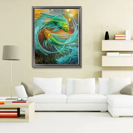 5D DIY Diamond Art Painting Kits for Adults Full,Fish Full Drill Embroidery Paintings Rhinestone Pasted DIY Painting Cross Stitch Arts Crafts for Home Wall Decor 15.8&times;19.8Inches. {3}