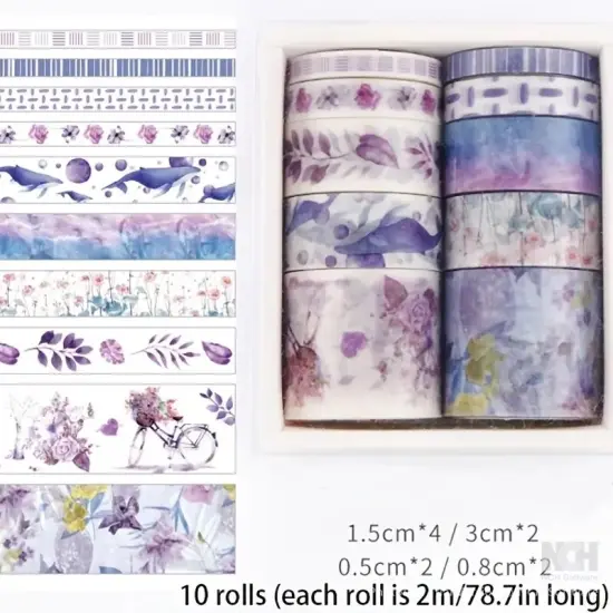 Designer Purple Botanicals Masking Washi Tape {2}