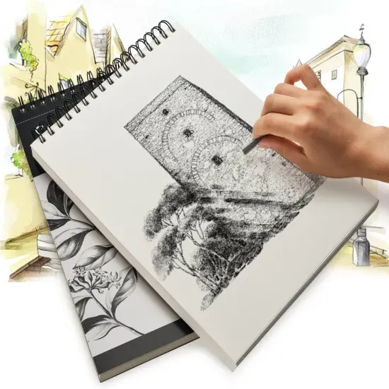 Sketch Book, Art Drawing Pad 9 X 12, 100 Sheets, 60lb/100g, 2 Pack {3}