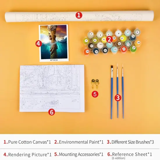 Paint by Numbers Christian Jesus Painting Kits by Number for Adults Kids on Canvas Wall Decor with Paintbrushes Acrylic Pigment for Home Living Room Decor 16 inx20 in {4}