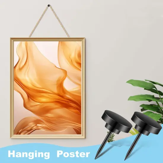 Push Pin 30 Pcs, Metal Thumb Tacks for Wall Hanging Pictures, Wall Pins for Board Posters Bulletin Maps, Black Decorative Push Pins for Home, Office {4}