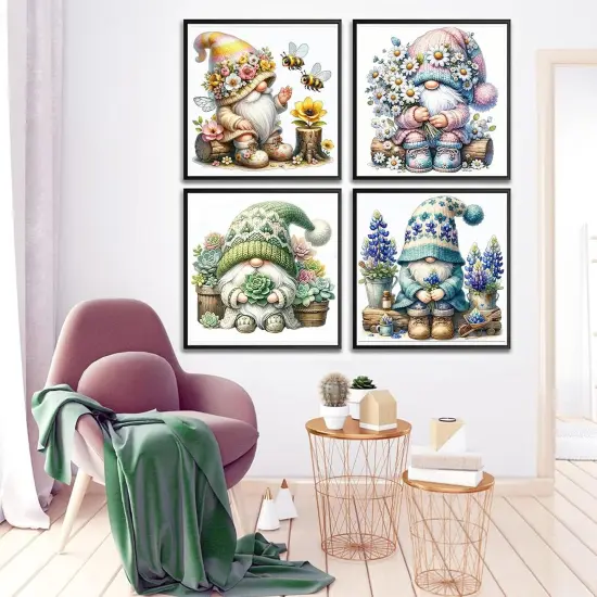 4 Pack Gnome Diamond Painting Kits for Adults-Gnome Diamond Art Kits for Adults,Diamond Painting Gnome DIY 5D {5}