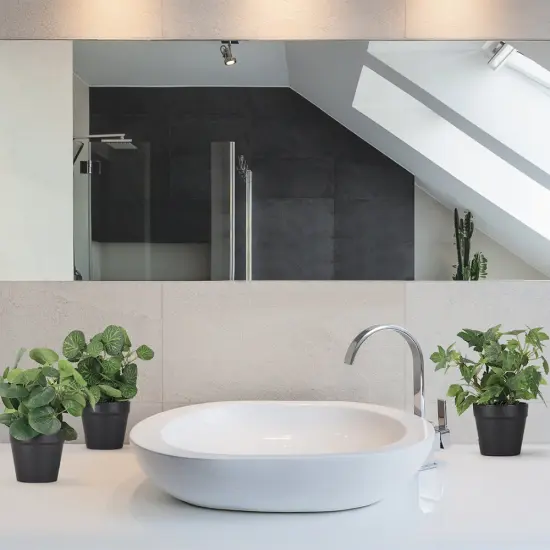 Mini Fake Plants Set of 3 - Small Lifelike Artificial Potted Plants in Ceramic Pots for Home, Office Desk, Bathroom Shelf, Farmhouse Decor {6}