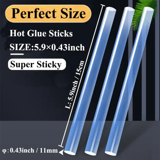 Hot Glue Sticks, Pack of 50 (1.54 lb) 6"Long 0.43" Diameter Full-Size Hot Glue Gun Sticks Art Glues Pastes Hot Melt Sticks for Most Large Glue Guns, Clear Glue Sticks for DIY, Arts & Crafts {2}