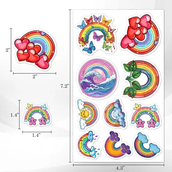 Pack 50 Pcs Pride LGBT Cute Rainbow Stickers for Water Bottles Funny Laptop Luggage Computer Scrapbooking Teens Girls Boys Adults Waterproof Aesthetic Sticker Small Vinyl Decals {3}