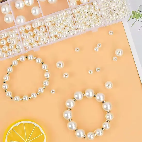 1000Pcs Pearl Beads for Bracelets Making, Pearl Beads for Jewelry Making for Adults, Silver Bracelet Beads DIY Kit, Silver Spacer Beads for Bracelets, Women Friendship Bracelet Making Kit (Silvery) {4}