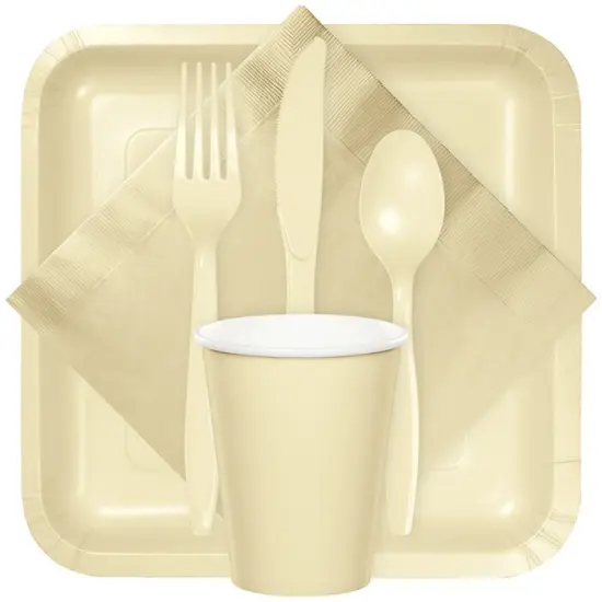 288 pc Bulk Ivory Assorted Plastic Cutlery {3}
