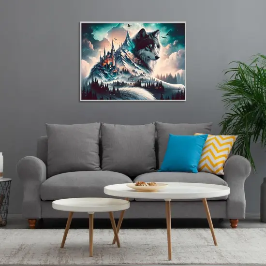 5D Diamond Art Kits for Adults Wolf Diamond Painting Kits for Adults Beginners, DIY Paint With Diamond Gem Art Dots Painting Kits Animal Wolf for Decor Home Walls Decor and Holiday Gifts 16x12n {2}