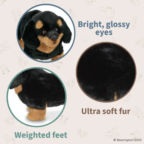 Bearington Harley The Dachshund Stuffed Animal, 13 Inch Weiner Dog Stuffed Animal, For Ages 3-14 Black {3}