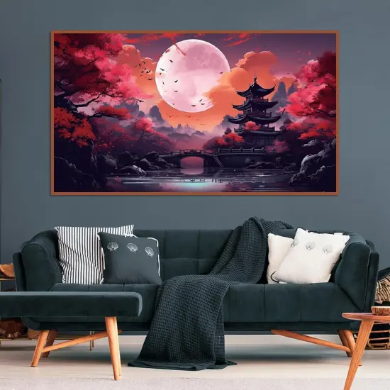 5D Large Diamond Art Painting,Moon Diamond Painting Kits for Adults,DIY Full Drill Crystal Rhinestone Chinese style Arts and Crafts,Gem Art Painting with Diamond Home Wall Decor 27.5 X 15.7inch {2}
