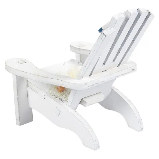 Set of 4 Mini Beach Chair for Bathroom, Nautical Home Decor, Ocean Decorations (4 in) White {7}
