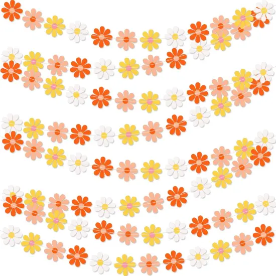 Daisy Groovy Boho Party Banner - Colorful Daisy Flower Banner for Hippie Party, Two Groovy Birthday, Baby Shower, Home & Classroom Decorations {1}