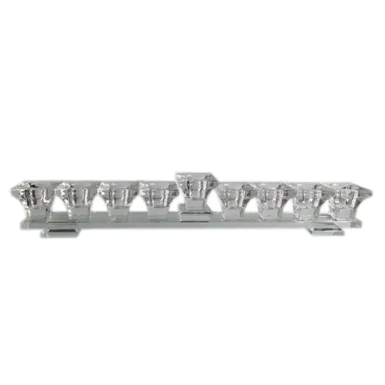 Elegant Flat Crystal Menorah By Kinor Decor Colorful {1}