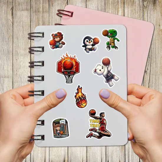Pack 50 PCS Basketball Stickers Print Outdoors Theme Waterproof Vinyl Decals for Men Boys Teens Adults Sports Players Labels Decor Phone Case Water Bottles Bumper Helmet Laptop {5}