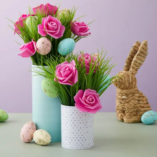 Juvale 100 Pack Hot Pink Artificial Flowers - 3 Inches, Fake Carnations for Wedding, Bridal Shower & Valentine's Day Decorations, Arts and Crafts {3}