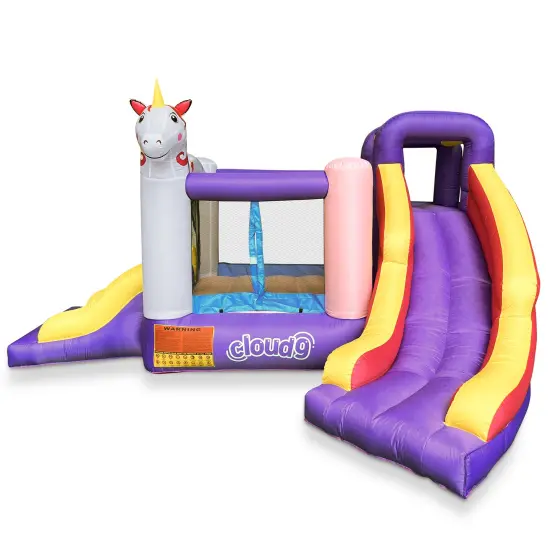 Cloud 9 Inflatable Unicorn Bounce House with Blower, Bouncer for Kids with Two Slides and Large Jumping Area {3}