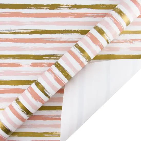 Reversible Pink Wrapping Paper - Mini Roll - 17 Inch X 33 Feet {3}