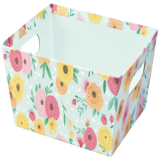 Pack/6: Floral Mint Baskety Tray - 9 x 7 x 3-1/2" {2}