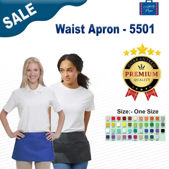 Liberty Bags&reg; Waist Apron 70/30 Polyester Cotton Heavy Twill with Pockets for Cooking and Crafts {2}