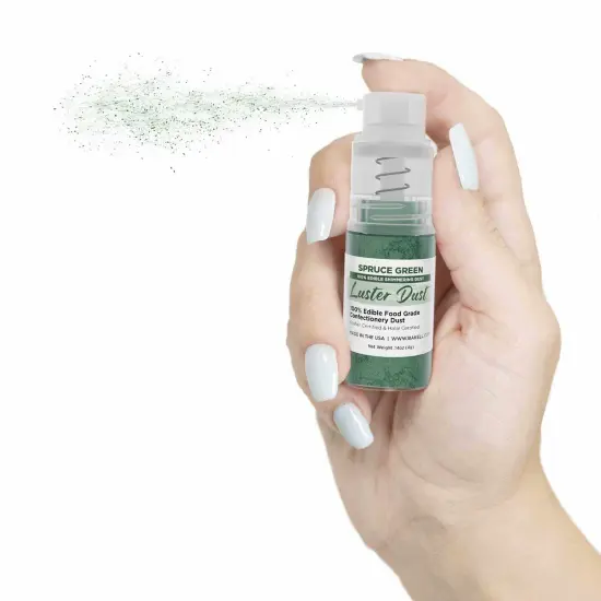 Bakell - Spruce Green Luster Dust (4g, 1x Pump) Edible Vegan Dust & Paint for Baking, Desserts and Beverages {3}
