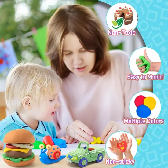 Air Dry Clay, 50 Colors Safe & Non-Toxic, Super Light Magic Clay with 3 Sculpting Tools, Non-Sticky, DIY Modeling Clay for Boys & Girls, Ideal Art Crafts Gift for Kids and Adults {3}