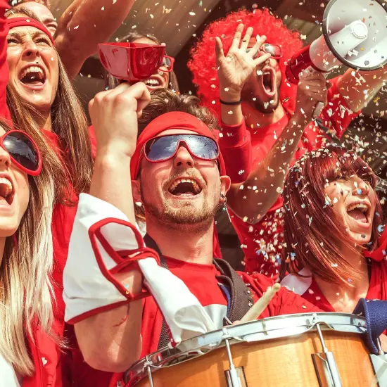 Blue Panda 12 Pack 3-inch Cowbells with Handle, Red Hand Percussion Cow Bells Noise Makers for Sporting Events, School Celebrations, Sports Parties, Football Games Noise Makers {2}