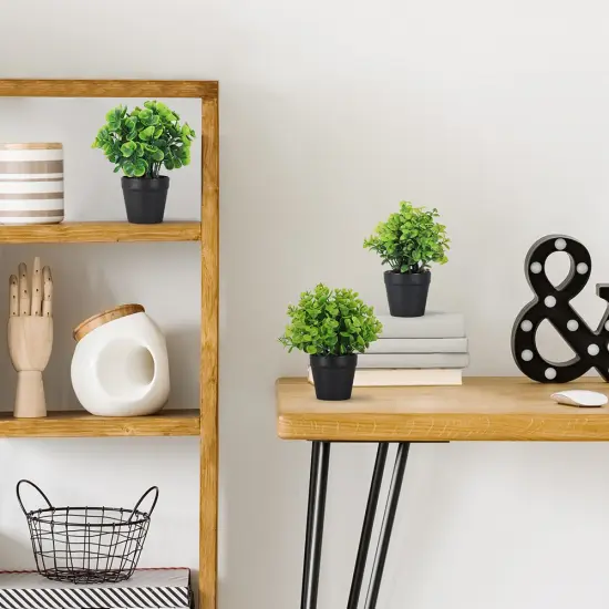 3-Pack Artificial Pothos Plants in Black Pots &ndash; Realistic Fake Hanging Greenery for Home, Bathroom, Shelf & Desk Decor, No Maintenance Indoor Faux Plants {3}