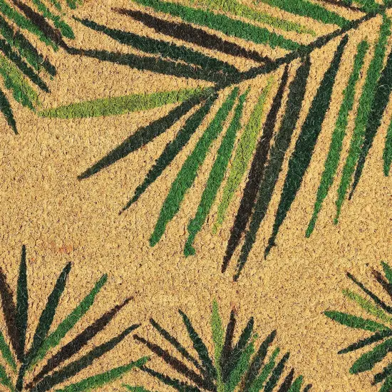 Tropical Welcome Mat for Outdoor Entrance, Coco Coir Palm Leaf Plant Doormat for Front Porch, Patio (30 x 17 In) Brown {6}