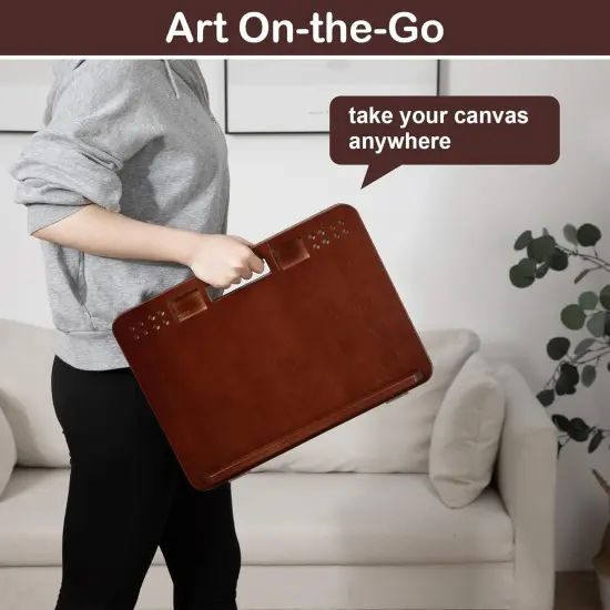 6-Position Bamboo Table Easel, 16x12 Inch Adjustable Drawing and Sketching Board with Built-in Handle and Back Storage, Portable Art and Lap Desk for Sketching, Reading, and Book Stand {4}