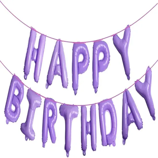16inch Happy Birthday Balloons Purple Party Decorations Foil Balloon for Birthday Party Supplies {1}