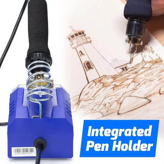 939D-V Wood Burning Kit 250-750℃/482-1382℉Adjustable Wood Burning Tool with Detachable Pen, 20 Wood burner Tips, WoodBurning Pen Holder Suitable for Pyrography, Leather Burning Kit {4}