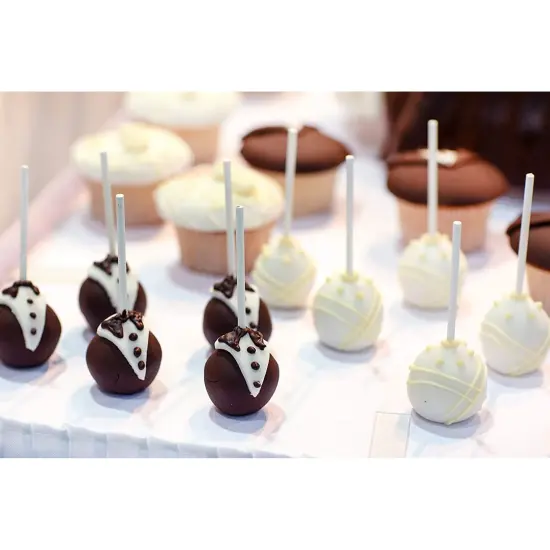 300 Pack Cake Pop Sticks 4 Inch Paper Treat Sticks for Lollipops, Candy Apples, Suckers (White) {3}