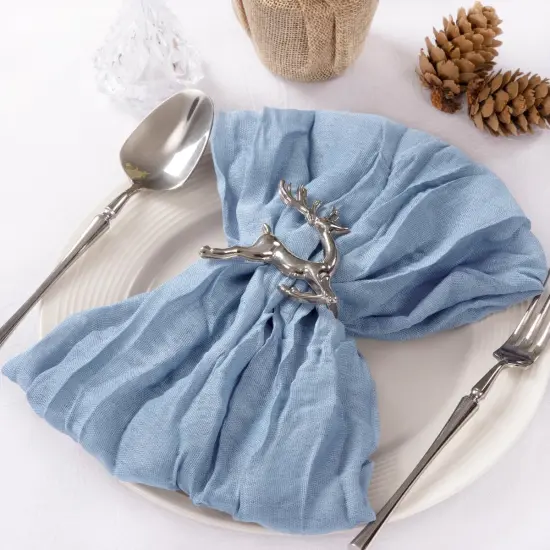 60 Pack Cheesecloth Napkins Dusty Blue Wedding Napkins 21"x21" Boho Reusable Napkins in Bulk for Easter Wedding Bridal Baby Shower Events Table Decor {3}