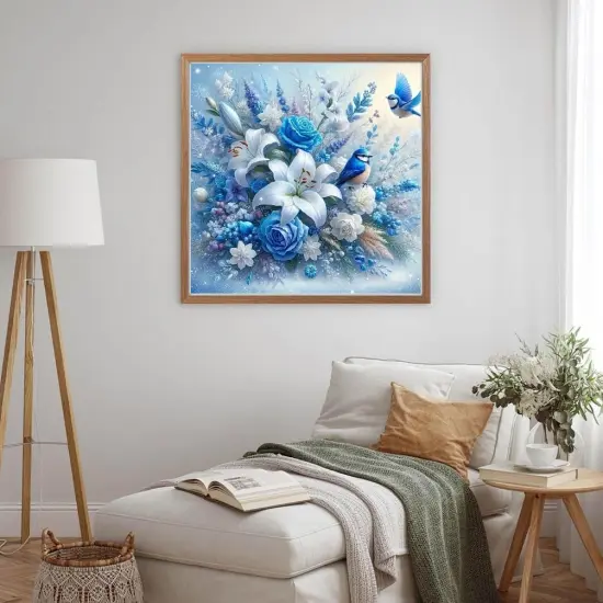 5D Bird Diamond Painting Kits for Adults Beginners, Rose Flower Diamond Art Kit,DIY Full Round Drill Diamond Dot Lily Gem Art Kits for Adults,Home Wall Decor 11.8x11.8 Inch {5}