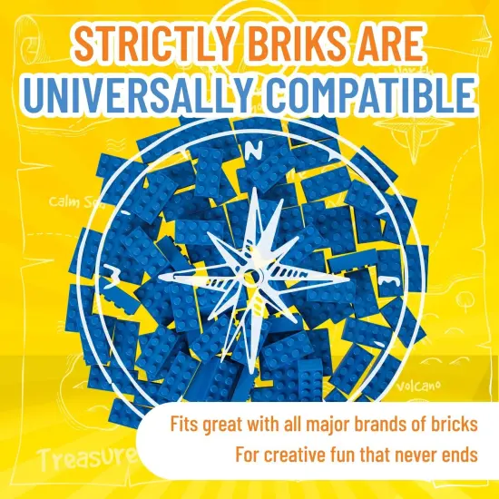 Strictly Briks Classic Bricks Starter Kit, Blue, 96 Pieces, 2x4 Studs, Building Creative Play Set for Ages 3-14, 100% Compatible with All Major Brick Brands {4}
