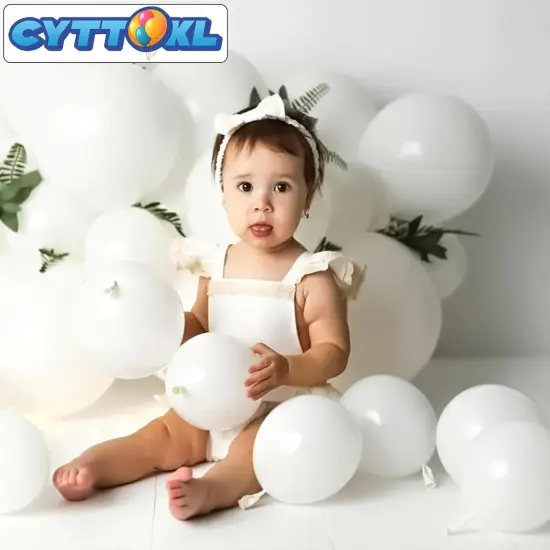 White Latex Balloons 12 inch 200 Pack Matte Helium Balloon for Birthday Wedding Baby Shower Party Decorations {4}
