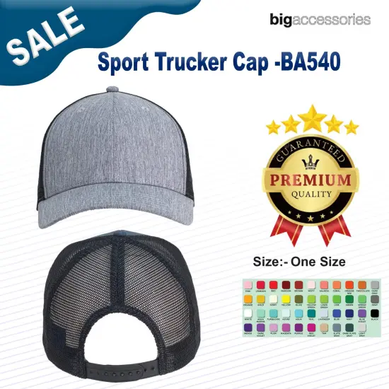 Big Accessories&reg; Sport Trucker Cap NAVY/ BLACK {2}
