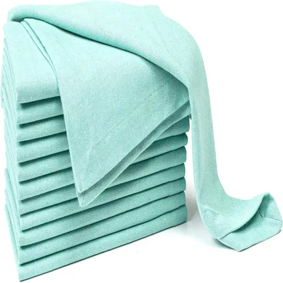 Dinner Napkin 18x18 inch Aqua,Everyday Napkins, Cotton Napkins, Wedding Napkins, Cocktails Napkins, Tailored with Mitered Corners & Generous Hem, Easy Care {4}