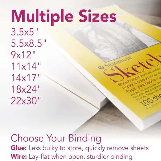 300 Series Sketch Pad, 5.5x8.5 inch, 100 Sheets, Side Wire - Artist Sketchbook for Drawing, Illustration, Art Class Students {3}