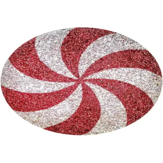 15" Peppermint Shaped Pillow: Red {1}
