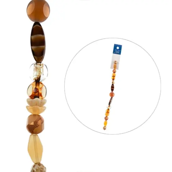 John Bead 7" Assorted Shape Czech Glass Bead Strand YellowSunnyAfternoon {2}