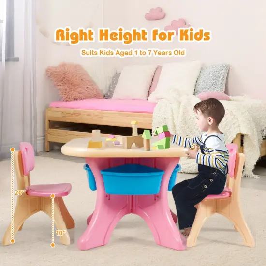 Kids Activity Table and Chair Set Play with Storage Multicolor {6}