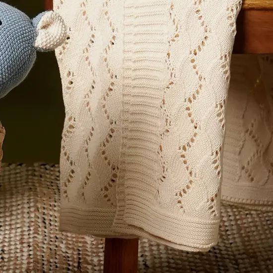 Cotton Paintal Chevron Baby Soft Blanket (Ivory) {3}