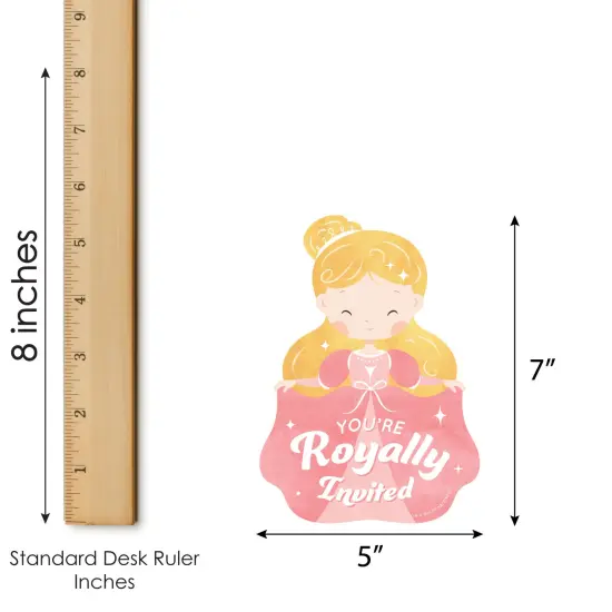Big Dot of Happiness Princess Birthday Invitations, You're Invited Pink Royal Princess-Shaped Party Fill-In Invitation Cards with Envelopes, Set of 12 {6}