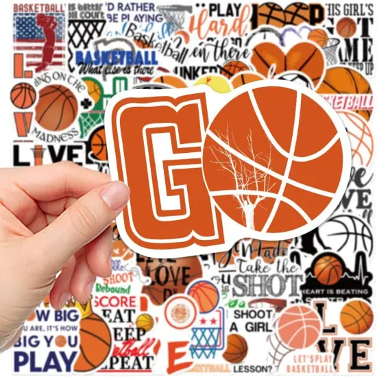 50PCS Basketball Stickers,Vinyl Waterproof Basketball Sports Stickers Gift for Adults Teen Boys and Girls, Suitable for Water Bottles,Cup,Laptop,Wall,Skateboard,Phone, Scrapbook,Guitar {4}
