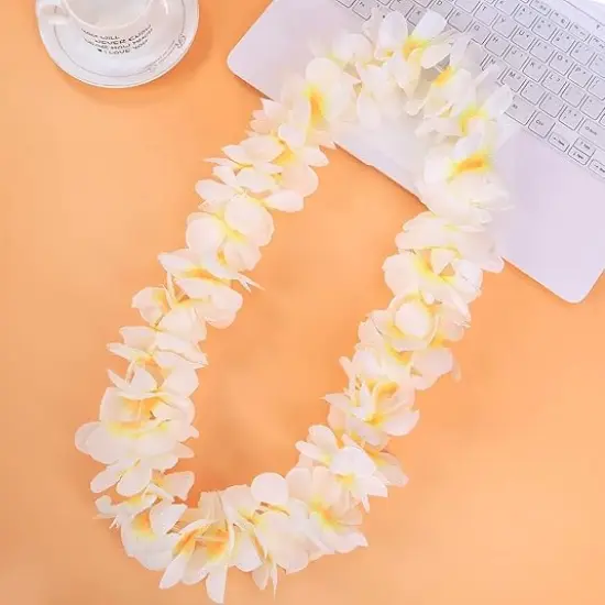 Summer Hawaiian Flower Leis Tropical Luau Party Supplies of Hula Garland Necklaces,Hawaiian Leis Floral Necklace for Beach Theme Hula Dance Luau Celebrations Wedding Party Decor {3}