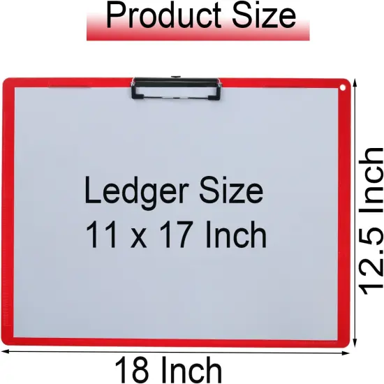 11x17 Clipboard Landscape Extra Large Clipboard Low Profile Clip 11 x 17 Clipping Board Plastic Red Pack of 1 {2}