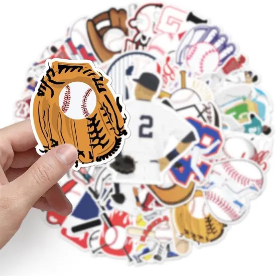 Baseball Game Stickers |50 Pcs Baseball Waterproof Vinyl Decals for Water Bottles Laptop Luggage Cup Computer Mobile Phone Skateboard Guitar Helmet Snowboard D&eacute;cor {5}
