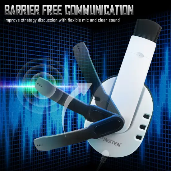 Gaming Headset with Mic - Wired Over-Ear Headphones with Microphone for PS5 PS4 PC Xbox Series X/S Xbox One Nintendo Switch, 3.5mm Jack (Light Blue) {5}